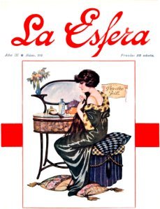 RIBAS MONTENEGRO, Federico. Cover of La Esfera, Petróleo Gal, 1916.. Free illustration for personal and commercial use.