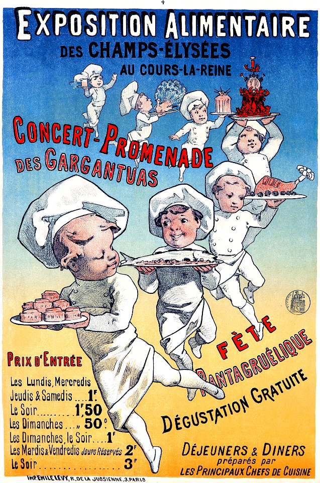 CHOUBRAC, Alfred (1853-1902).  🇫🇷  Exposition Alimentaire des Champs Élysées, c. 1883.