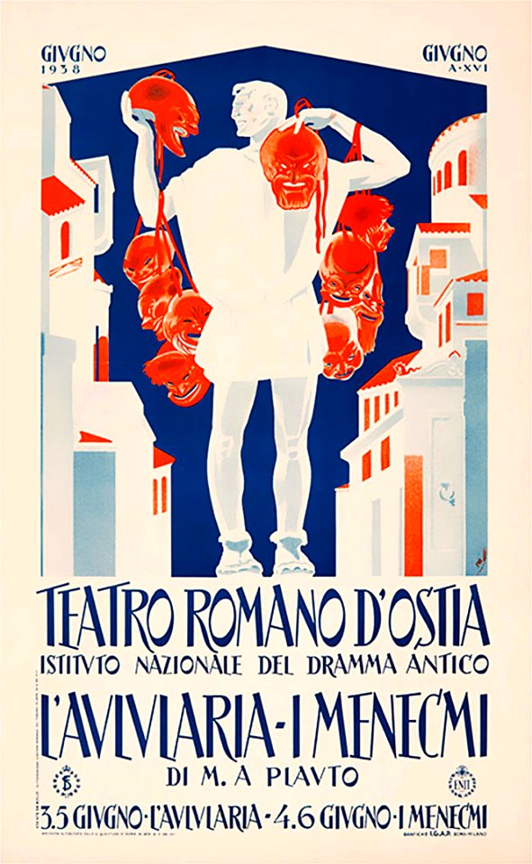 CAMBELLOTTI, Duilio  (1876-1960).  🇮🇹  Teatro Romano d'Ostia, Istituto Nazionale del Dramma Antico, June 1938.