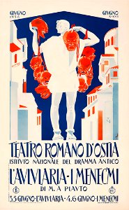 CAMBELLOTTI, Duilio  (1876-1960).  🇮🇹  Teatro Romano d'Ostia, Istituto Nazionale del Dramma Antico, June 1938.