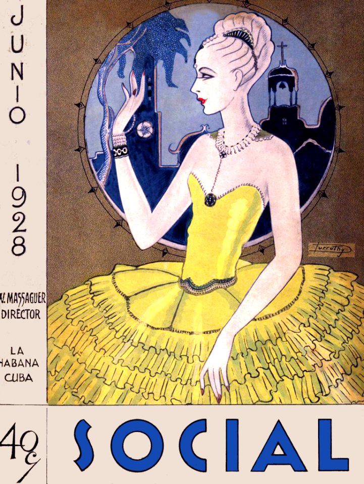 DURRUTHY. Social magazine, La Habana, Cuba, June 1928.