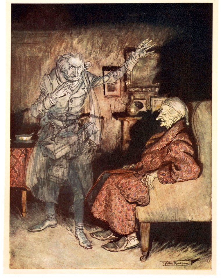 RACKHAM Arthur (1867-1939).  🇬🇧  Scrooge and Marley, Illustrations for Dickens' A Christmas Carol, 1915.