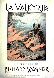 GRASSET, Eugène. ‘La Valkyrie’, Poème et Musique de Richard Wagner, 1893.. Free illustration for personal and commercial use.