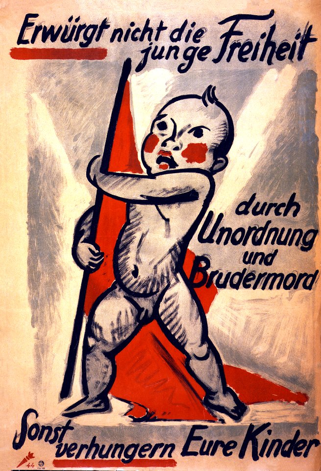 PECHSTEIN, Max (1881-1955). Erwürgt nicht die junge Freiheit durch Unordnung und Brudermord; sonst verhungern Eure Kinder, 1919.