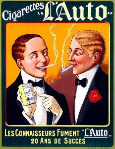 Cigarettes L'Auto, Les connaisseurs fument "L'Auto" 20 ans de succès.