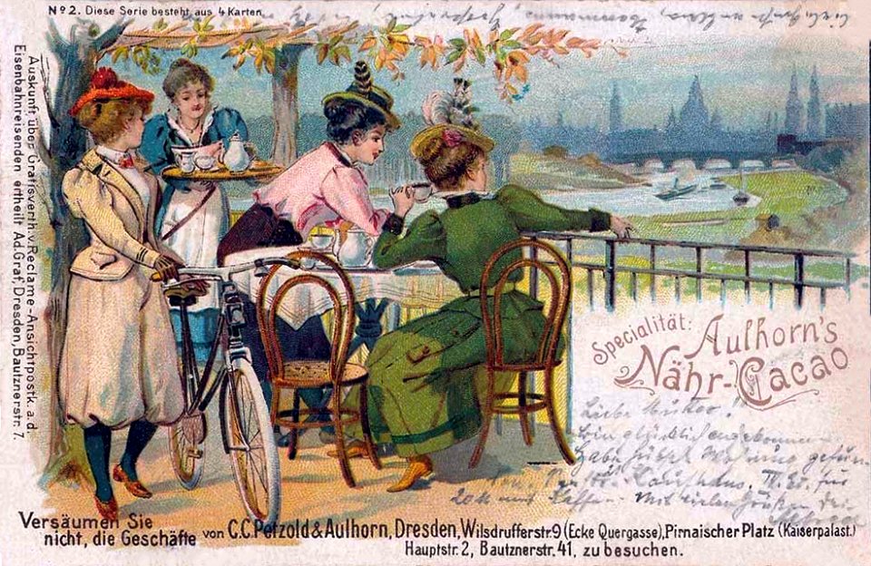 Specialität Aulhorn's Nähr-Cacao, postcard, c. 1910s.