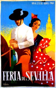 Feria de Sevilla, 1961.. Free illustration for personal and commercial use.