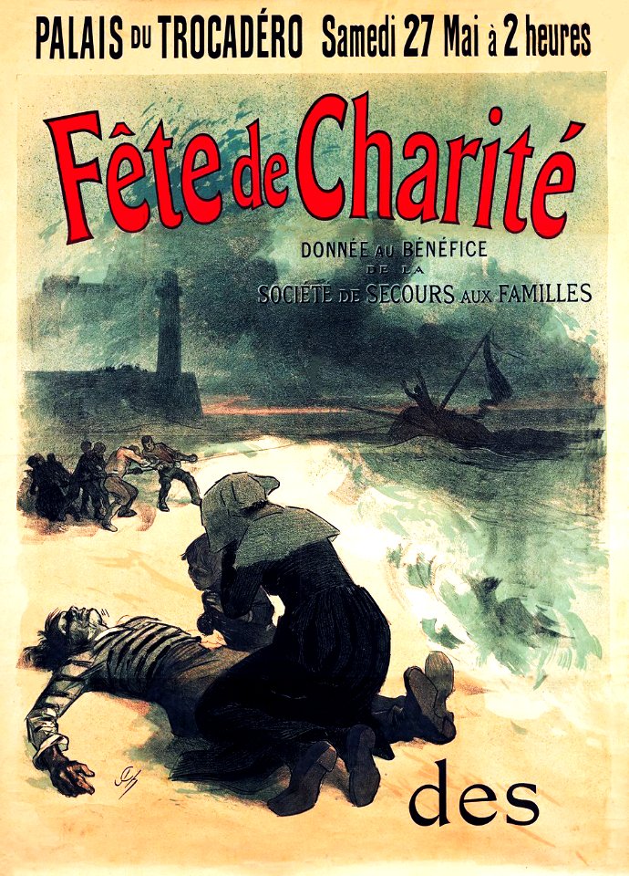 CHÉRET, Jules (1836-1932). 🇫🇷  Fête de Charité, Palais du Trocadéro, 1893.