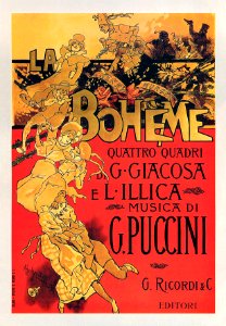 HOHENSTEIN, Adolfo.  La Bohème, Musica di G. Puccini, 1895.