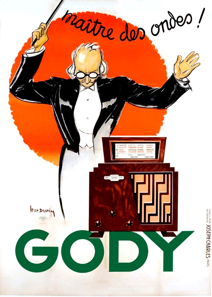 DUPIN, Léon (1898-1971). 🇫🇷  Gody [radio], Maître des Ondes, 1934.