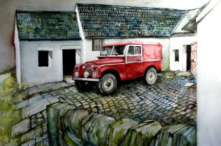 Series 1 Landrover in the Yard