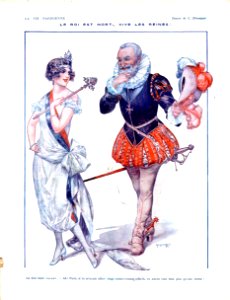 HÉROUARD, Chéri.  "Le roi est mort — Vive les reines!", La Vie Parisienne, 1922.