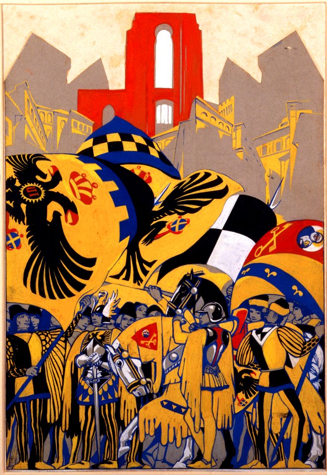 CAMBELLOTTI, Duilio  (1876-1960).  🇮🇹  Le Contrade, L'Aquila, 1932.