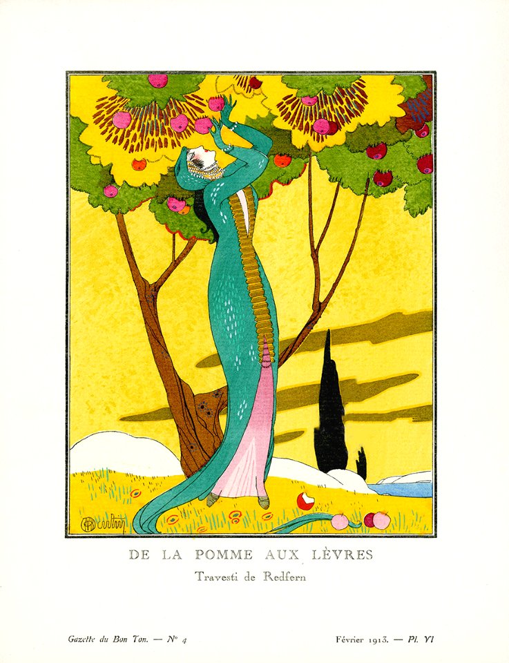 MARTIN, Charles. "De la pomme aux lèvres", Gazette du Bon Ton, Feb. 1913