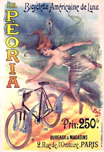 PAL (Jean de PALEOLOGU, 1860-1942). La Péoria-Bicyclette Americaine de Luxe, c. 1898.. Free illustration for personal and commercial use.
