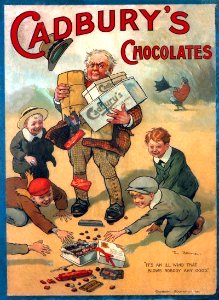 BROWNE, Tom. Ad for Cadbury's Chocolates.. Free illustration for personal and commercial use.