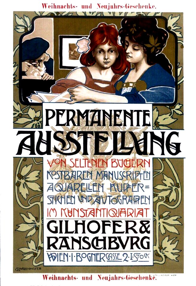 RANZENHOFER, Emil.  Permanente Ausstellung, Kunstantiquariat, Gilhofer & Ranschburg; Wien, c. 1900.