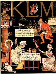 CRANE, Walter (1845-1915). “The Absurd A.B.C” Nº 4, 1874.. Free illustration for personal and commercial use.