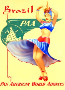 HIGGINS, Cardwell S. (1902-1983).  Brazil by Pan American World Airways, c. 1940s.