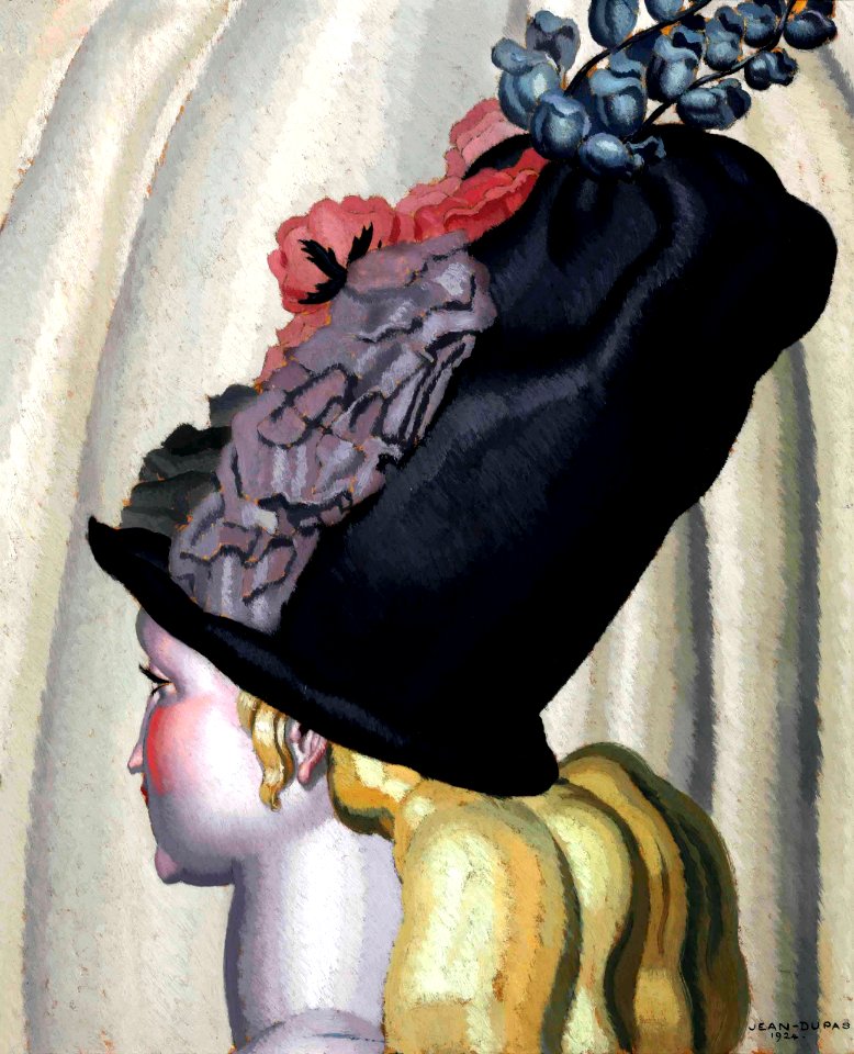 DUPAS, Jean (1882-1964). 🇫🇷   Portrait of a Woman with Hat, 1924.