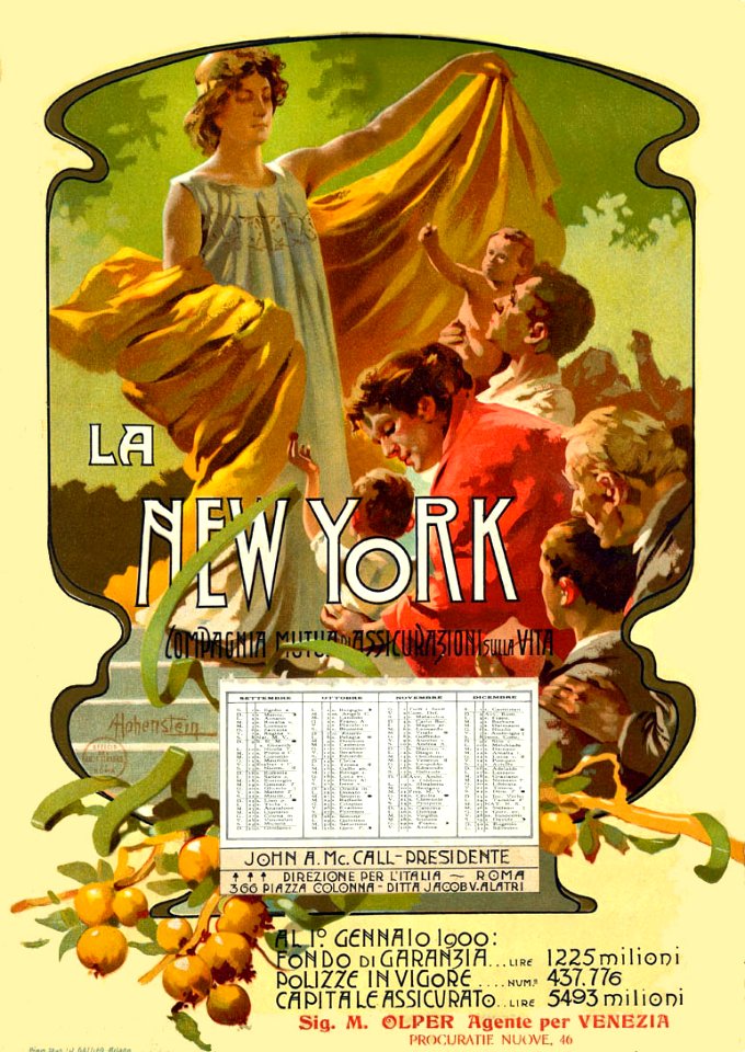 HOHENSTEIN, Adolfo.  La New York Compagnia Mutuale.