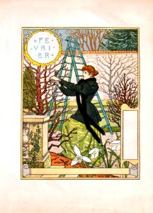 GRASSET, Eugène.  Février (February), La Belle Jardinière, 1896.