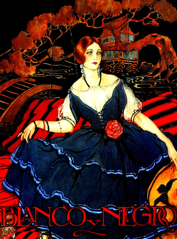 LOYGORRI PIMENTEL, José.  Cover of Blanco y Negro magazine, "Junto al biombo", 1923.
