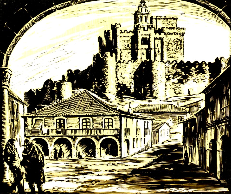LOYGORRI PIMENTEL, José.  Castillo de Turégano, xilografía (woodcut).