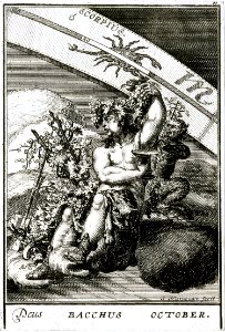 HARREWIJN, Jacobus. October-Bacchus, 1698.. Free illustration for personal and commercial use.