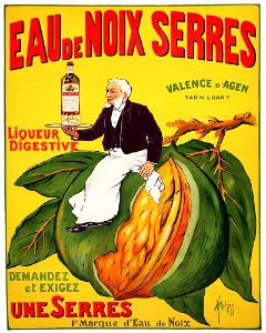 MALZAC, Franc (1865-1920).  Eau de Noix Serres, Liqueur Digestive, 1910.