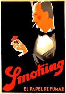 FÁBREGAS PUJADAS, Francisco. 🇪🇸🇦🇷  Smoking, El Papel de Fumar, c. 1930.
