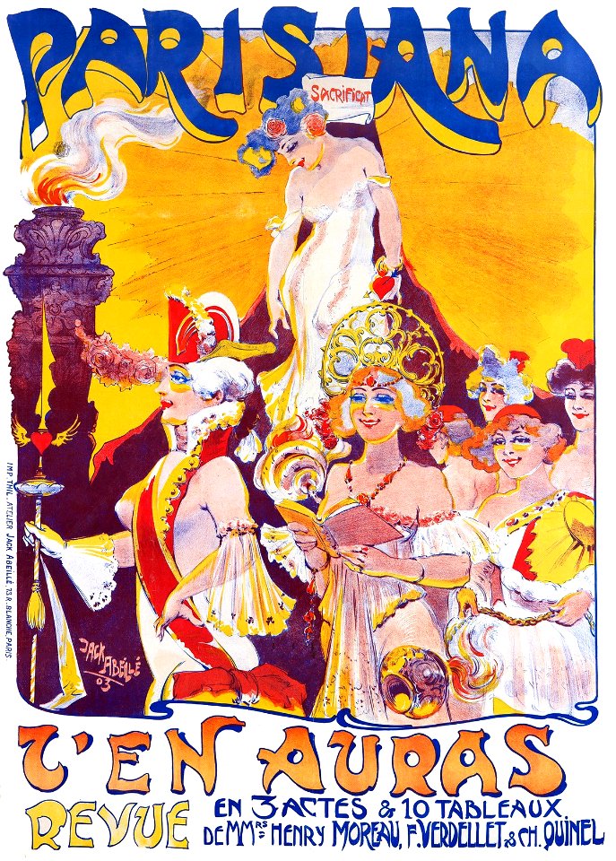ABEILLÉ, Jack.  Parisiana, T'en auras, Revue, 1903.