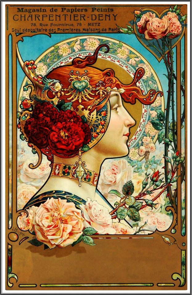 HINGRE, Louis-Théophile (1832-1911).  🇫🇷  Le Magasin de Papiers Peints Charpentier-Deny, 1890.