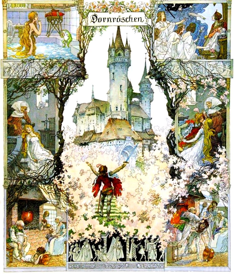 LEFLER, Heinrich. 🇦🇹 Dornröschen (Sleeping Beauty), 1900.