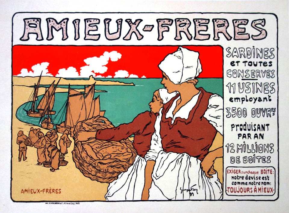 FAY, Georges. 🇫🇷   Amieux-Frères, Sardines et toutes conserves, 1899.