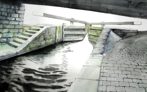 Beeston Canal. Free illustration for personal and commercial use.