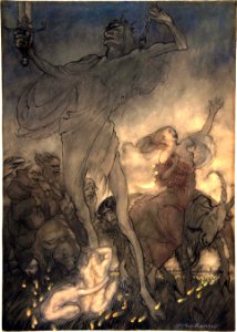 RACKHAM Arthur (1867-1939). 🇬🇧 “Till Eulenspiegel”, from the German fairy tales, “Der Märchenwald”, 1919.. Free illustration for personal and commercial use.