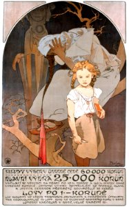 MUCHA, Alfons (1860-1939). 🇨🇿 [distressed girl], 1921.. Free illustration for personal and commercial use.