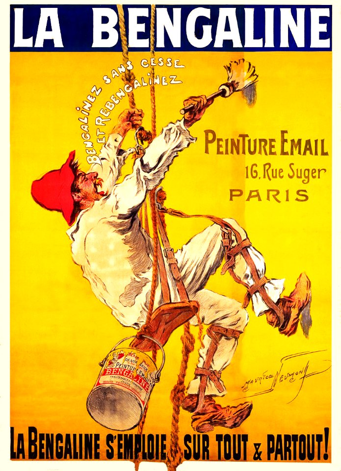 NEUMONT, Maurice.  La Bengaline, Peinture émail, Paris, c. 1900.