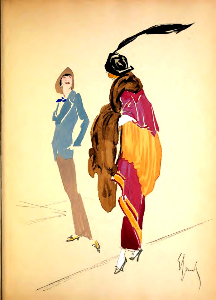 SACCHETTI, Enrico (1877-1967). 🇮🇹  Robes et femmes, 1913.