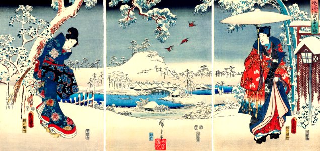 HIROSHIGE, Utagawa and Utagawa Kunisada.  Snow view.