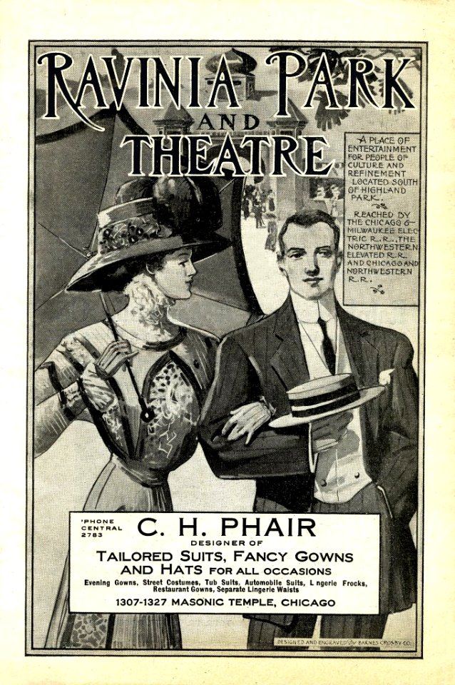 Ravinia Park and Theater, program, 1909.