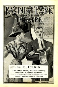 Ravinia Park and Theater, program, 1909.. Free illustration for personal and commercial use.