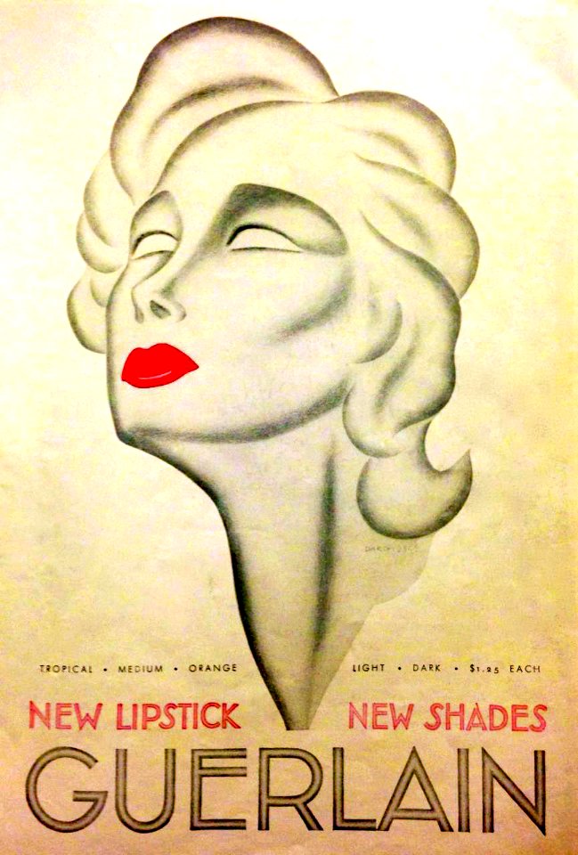 DARCY, Lyse.  Ad for Guerlain's New Lipstick, 1934.