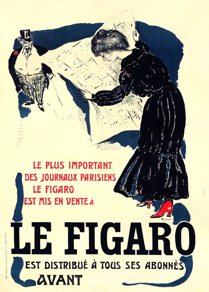 BONNARD, Pierre (1867-1947).  Ad for Le Figaro, 1903.