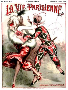 VALLÉE, Armand. Madrigal Carnavalesque, La Vie Parisienne, Feb. 1925.. Free illustration for personal and commercial use.
