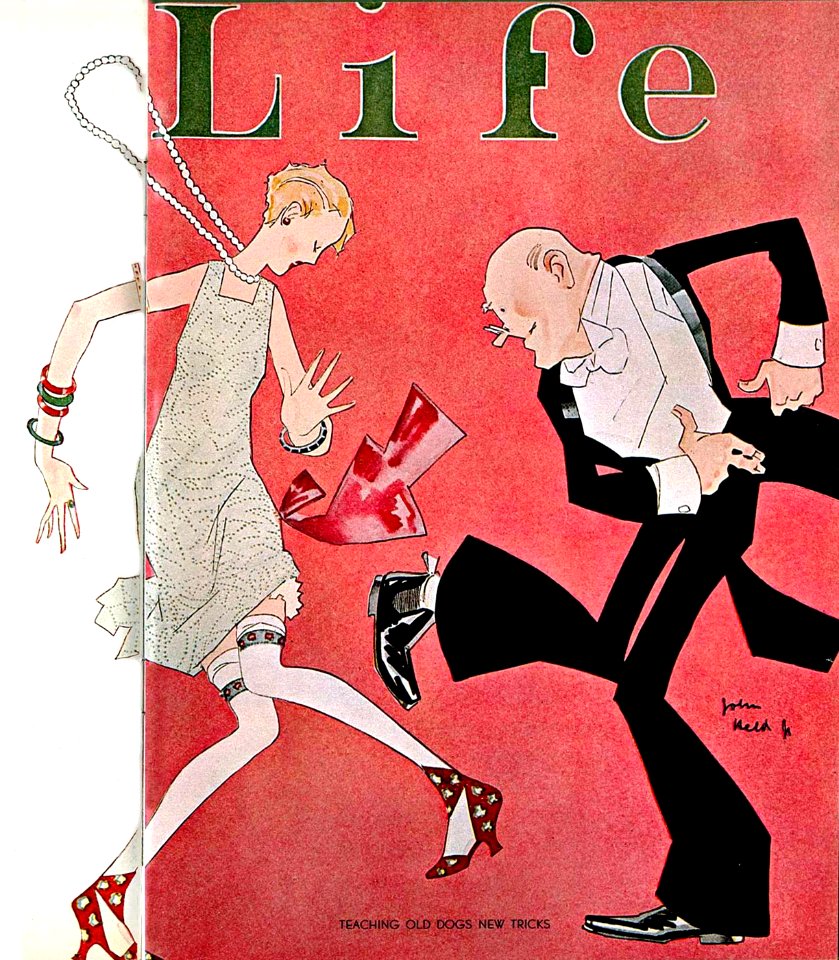HELD, John Jr.  Life magazine, "Teaching Old Dogs New Tricks", c. 1920s.