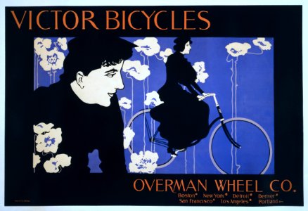 BRADLEY, Will (William Henry, 1868-1962). 🇺🇸 Victor Bicycles, Overman Wheel Co., c. 1896.. Free illustration for personal and commercial use.