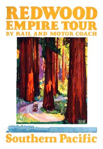 LOGAN, Maurice George. 🇺🇸  Redwood Empire Tour, Southern Pacific, 1928.