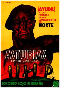 "CHECHÉ" (Juan José MORENO LLEBRA).  ¡Ayuda!  a las familias de los combatientes del norte, Asturias, c. 1937.